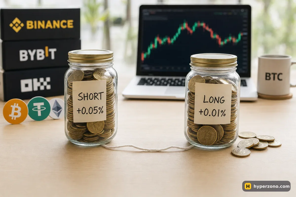 Two glass jars on a desk labelled SHORT plus 0.05 percent and LONG plus 0.01 percent, the left one filling faster